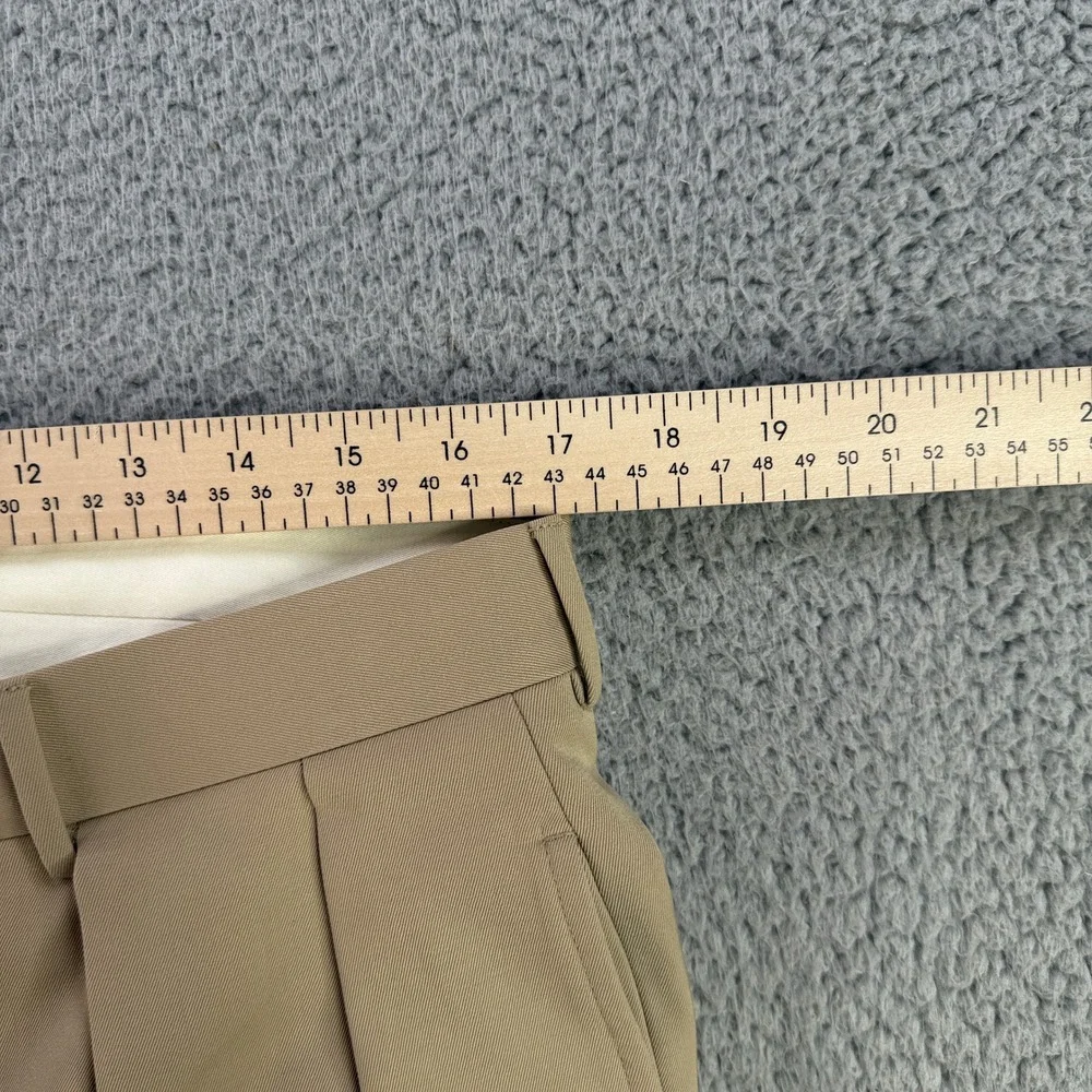 Polo Ralph Lauren Dress Pants Mens 34x28 Tan Pleated Virgin Wool Made in Italy